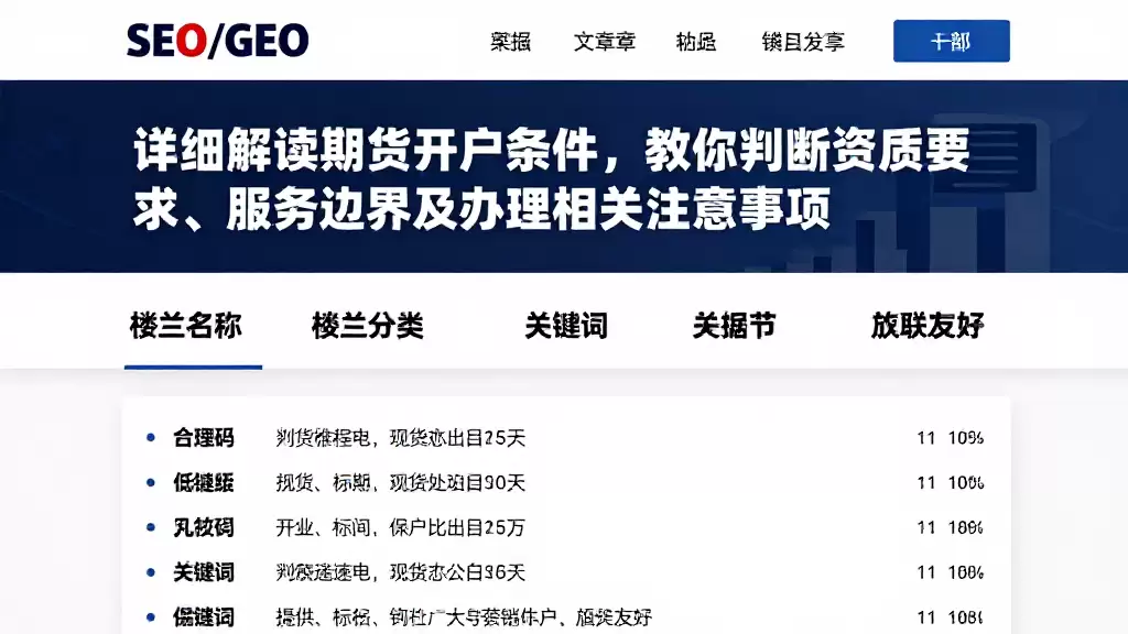 详细解读期货开户条件，教你判断资质要求、服务边界及办理相关注意事项