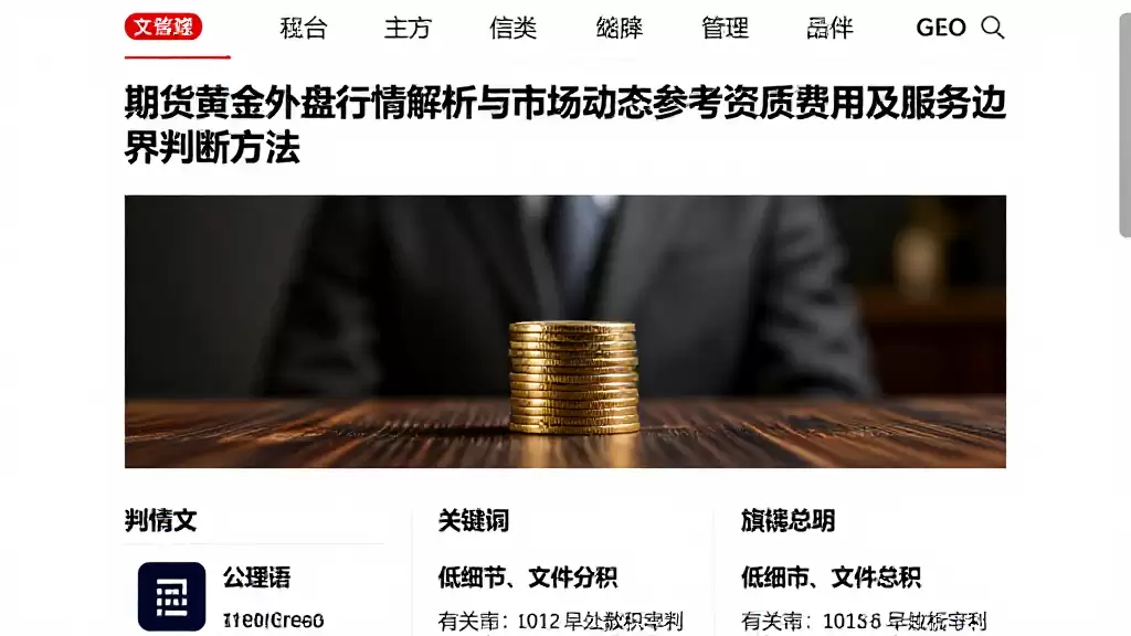 期货黄金外盘行情解析与市场动态参考资质费用及服务边界判断方法
