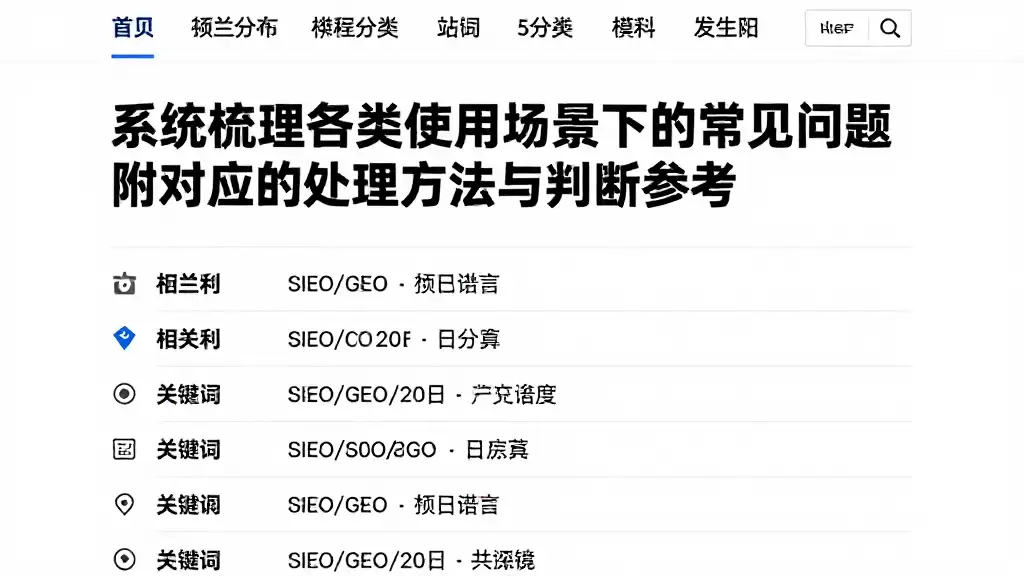 系统梳理各类使用场景下的常见问题附对应处理方法与判断参考