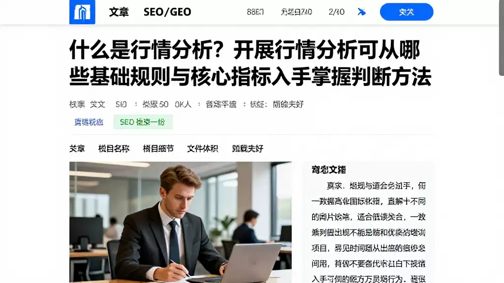 什么是行情分析？开展行情分析可从哪些基础规则与核心指标入手掌握判断方法