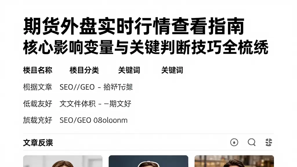 期货外盘实时行情查看指南核心影响变量与关键判断技巧全梳理