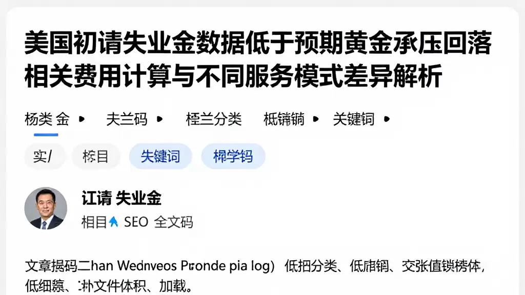 美国初请失业金数据低于预期黄金承压回落相关费用计算与不同服务模式差异解析