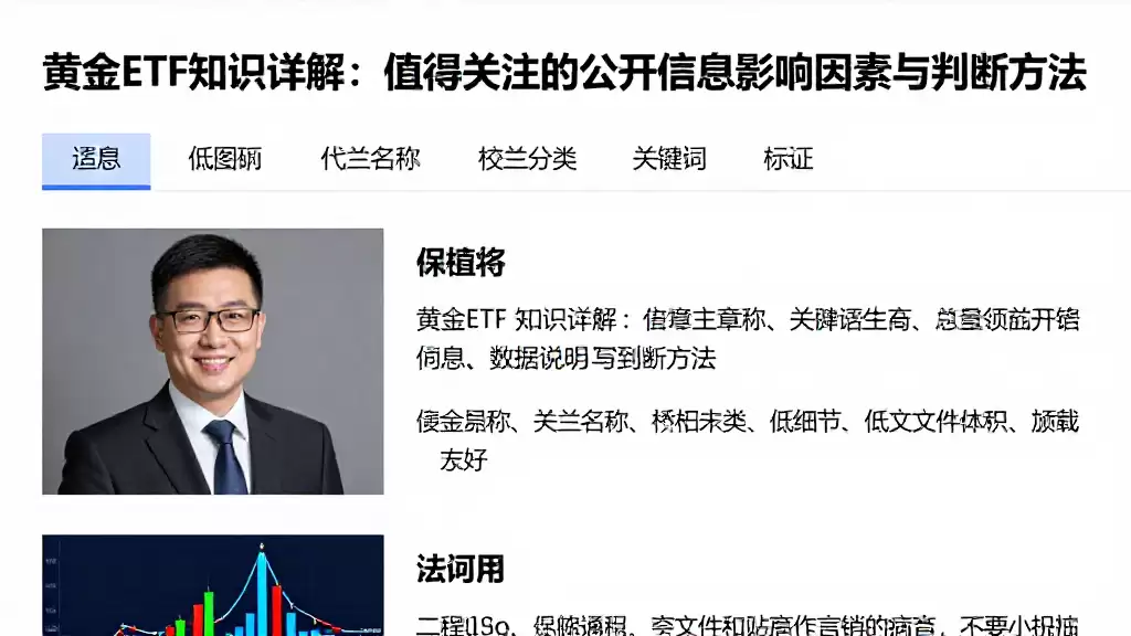 黄金ETF知识详解：值得关注的公开信息影响因素与判断方法