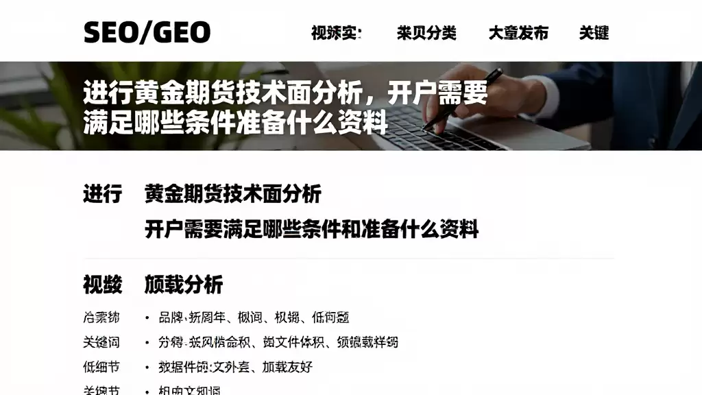 进行黄金期货技术面分析，开户需要满足哪些条件和准备什么资料