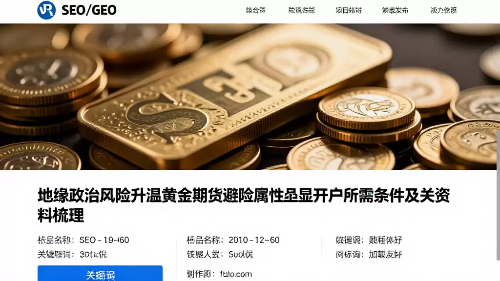地缘政治风险升温黄金期货避险属性凸显开户所需条件及相关资料梳理