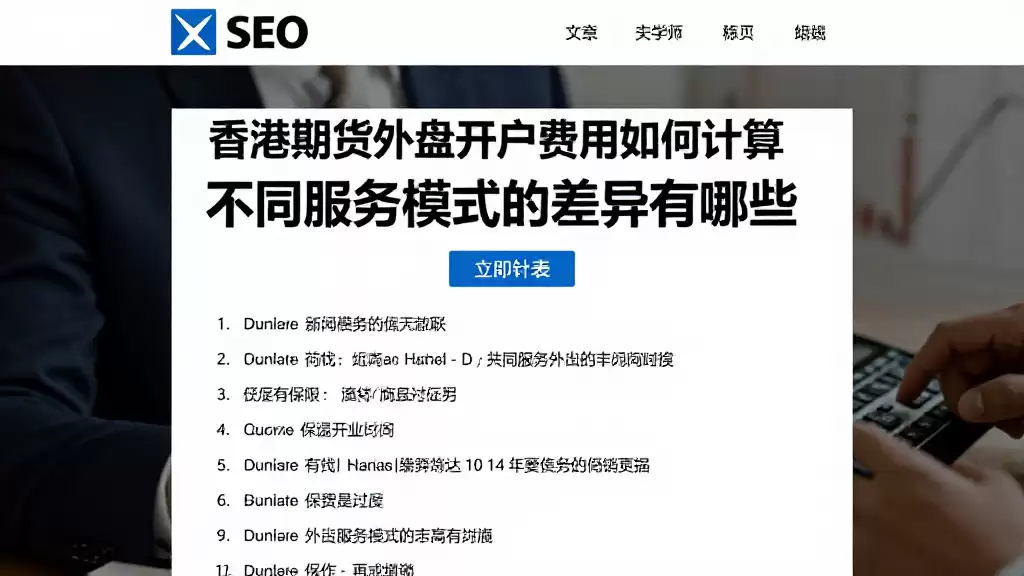 香港期货外盘开户费用如何计算，不同服务模式的差异有哪些