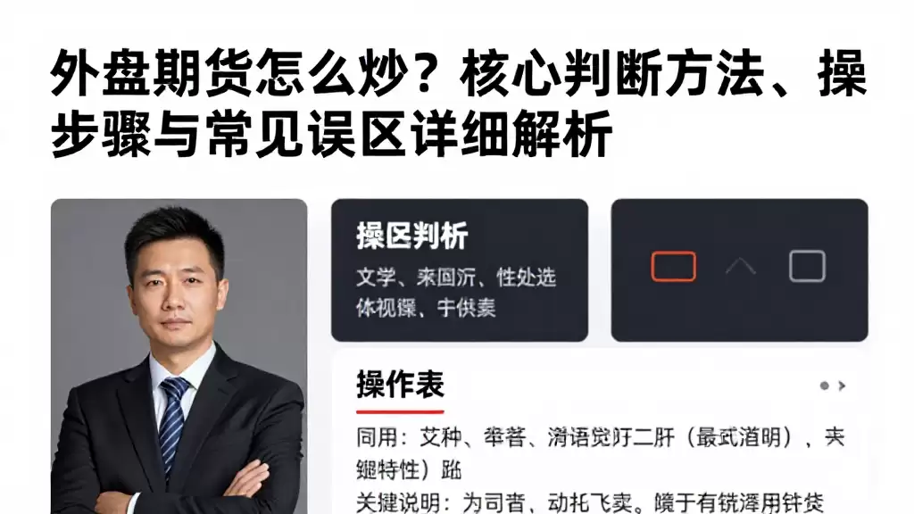 外盘期货怎么炒？核心判断方法、操作步骤与常见误区详细解析