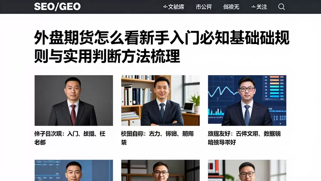 外盘期货怎么看新手入门必知的基础规则与实用判断方法梳理