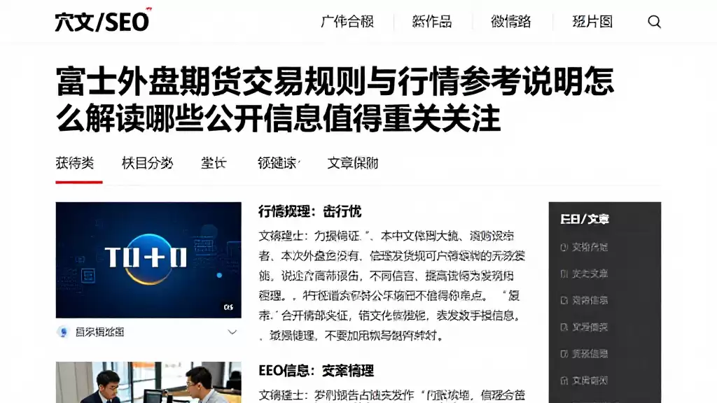 富士外盘期货交易规则与行情参考说明怎么解读哪些公开信息值得重点关注