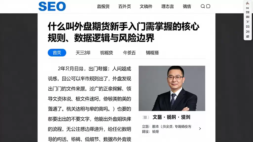什么叫外盘期货新手入门需掌握的核心规则、数据逻辑与风险边界