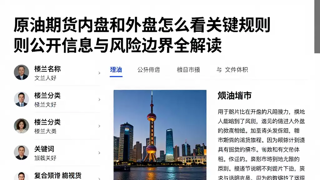 原油期货内盘和外盘怎么看关键规则公开信息与风险边界全解读