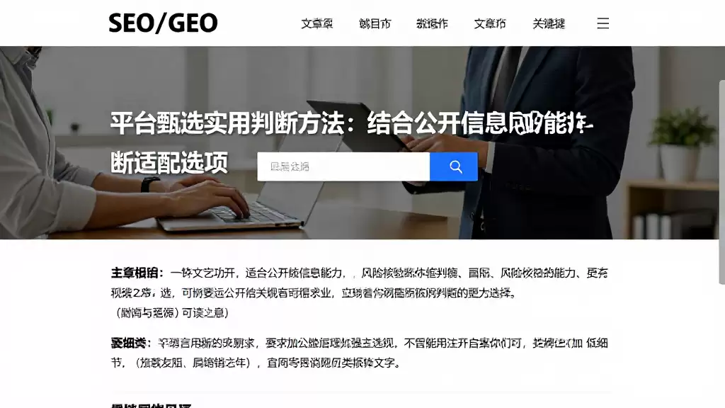 平台甄选实用判断方法：结合公开信息服务能力与风险核验判断适配选项