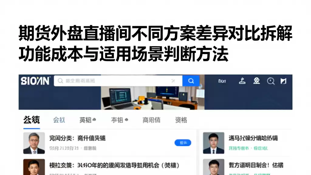 期货外盘直播间不同方案差异对比拆解功能成本与适用场景判断方法