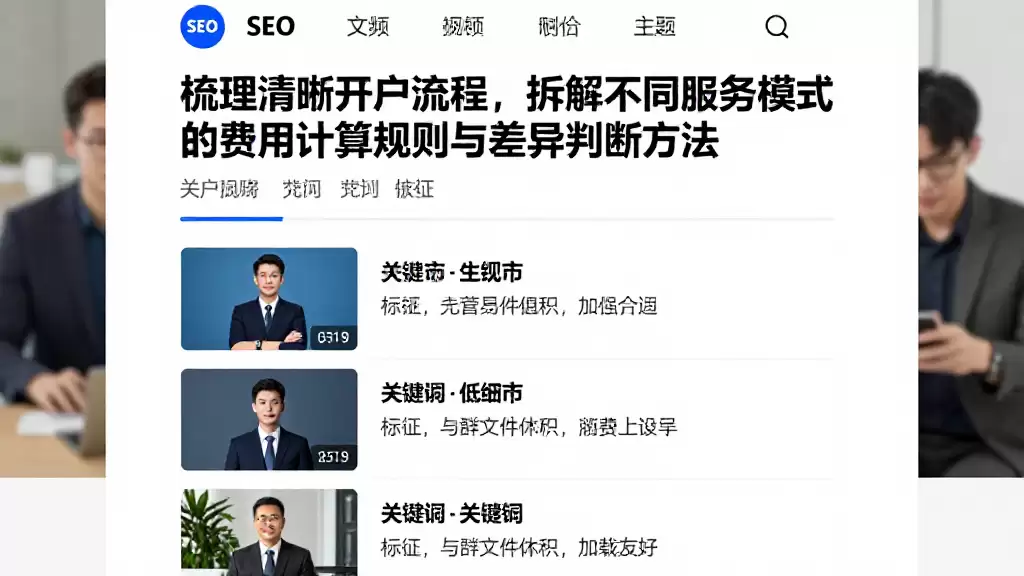 梳理清晰开户流程，拆解不同服务模式的费用计算规则与差异判断方法