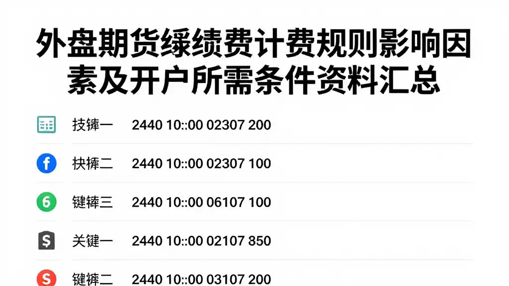外盘期货手续费计费规则影响因素及开户所需条件资料汇总