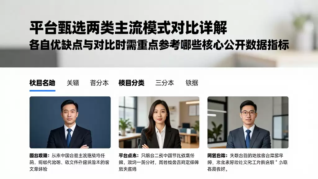 平台甄选两类主流模式对比详解各自优缺点与对比时需重点参考哪些核心公开数据指标