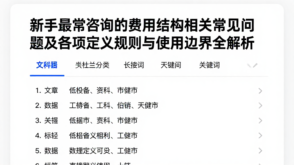新手最常咨询的费用结构相关常见问题及各项定义规则与使用边界全解析
