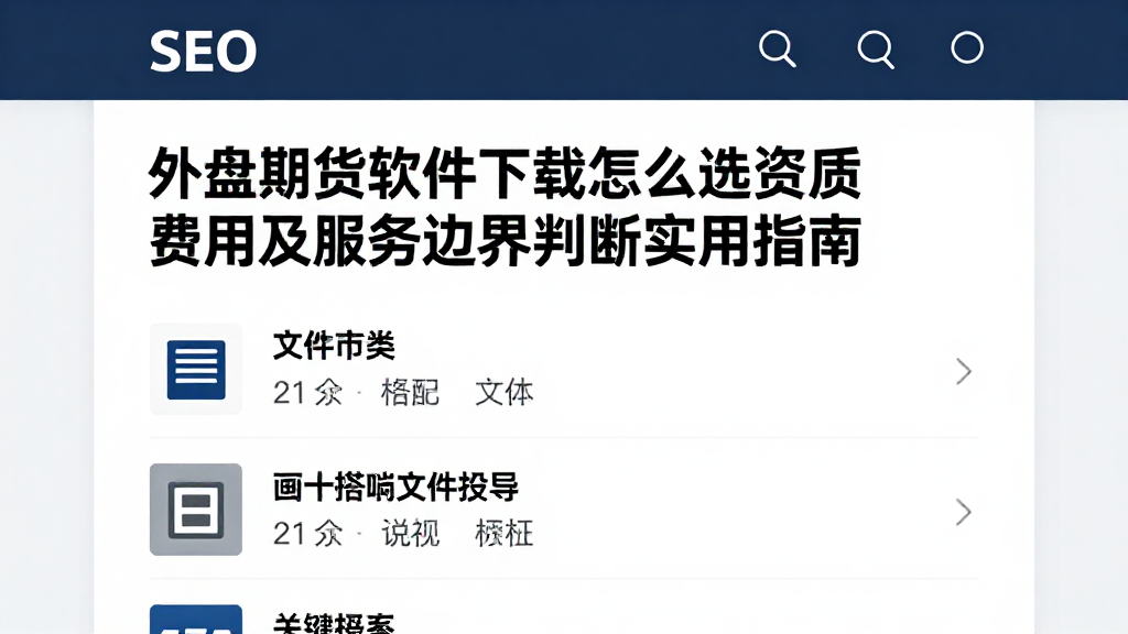 外盘期货软件下载怎么选资质费用及服务边界判断实用指南