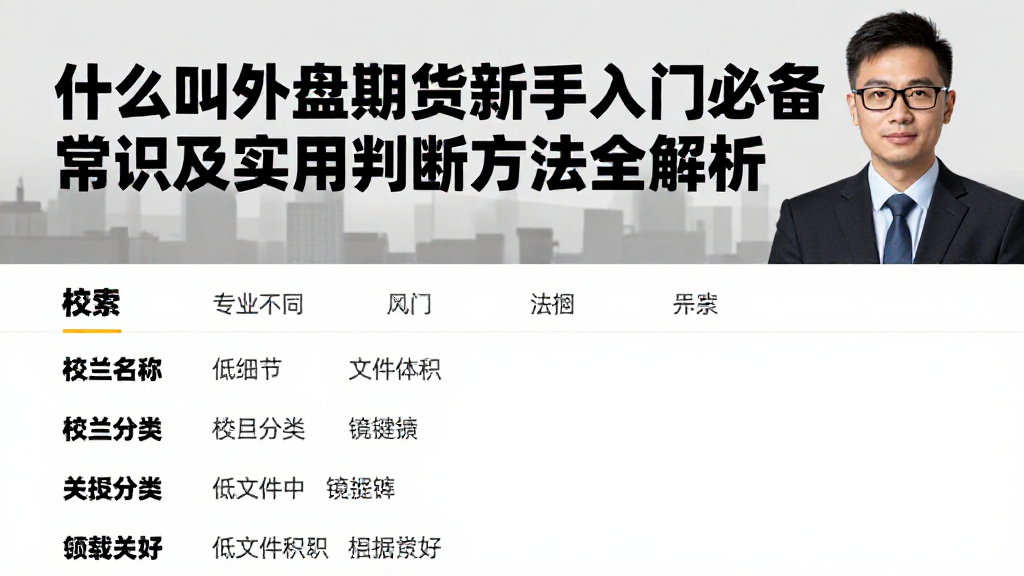 什么叫外盘期货新手入门必备常识及实用判断方法全解析