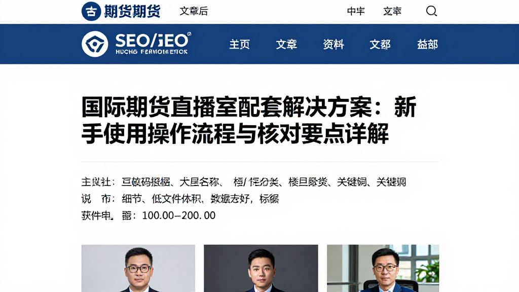 国际期货直播室配套解决方案新手使用操作流程与核对要点详解