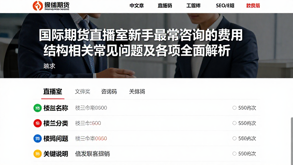 国际期货直播室新手最常咨询的费用结构相关常见问题及各项全面解析