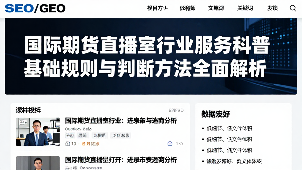 国际期货直播室行业服务科普基础规则与判断方法全面解析