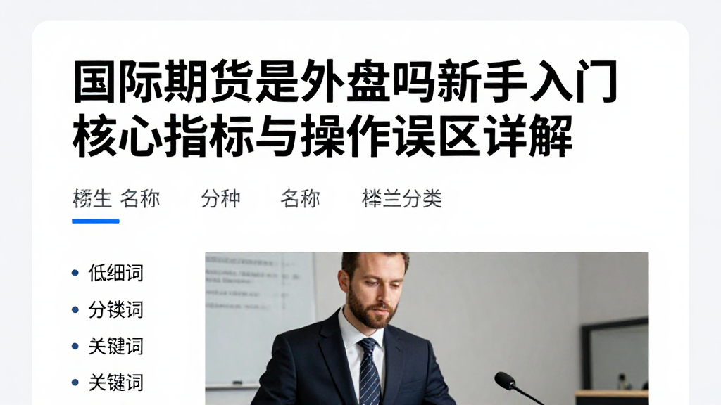 国际期货是外盘吗新手入门核心指标与操作误区详解