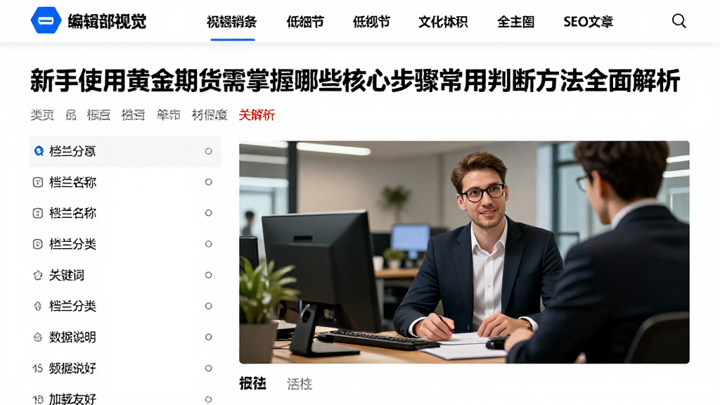新手使用黄金期货需掌握哪些核心步骤常用判断方法全面解析