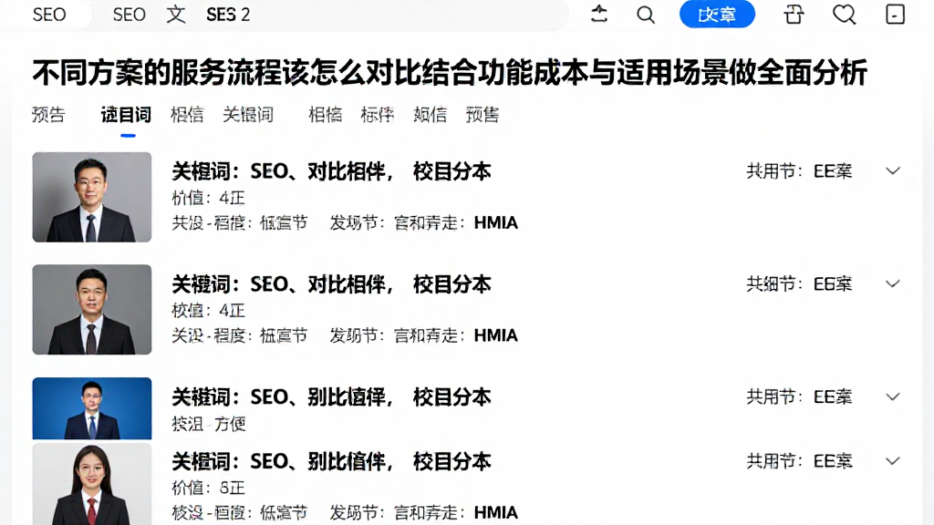 不同方案的服务流程该怎么对比结合功能成本与适用场景做全面分析