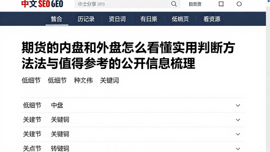 期货的内盘和外盘怎么看懂实用判断方法与值得参考的公开信息梳理
