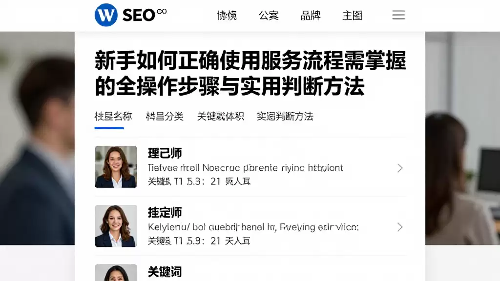 新手如何正确使用服务流程需掌握的全操作步骤与实用判断方法