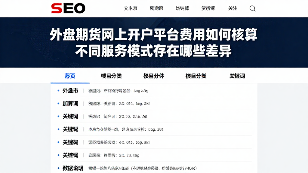 外盘期货网上开户平台费用如何核算不同服务模式存在哪些差异