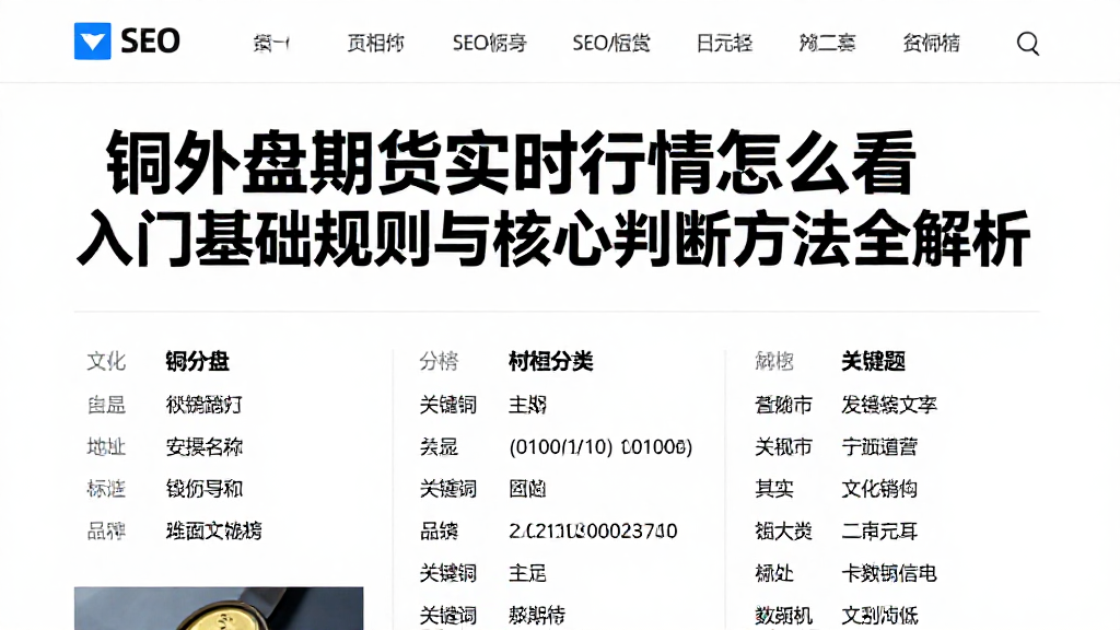 铜外盘期货实时行情怎么看入门基础规则与核心判断方法全解析