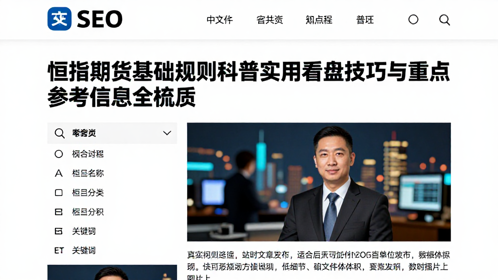 恒指期货基础规则科普实用看盘技巧与重点参考信息全梳理