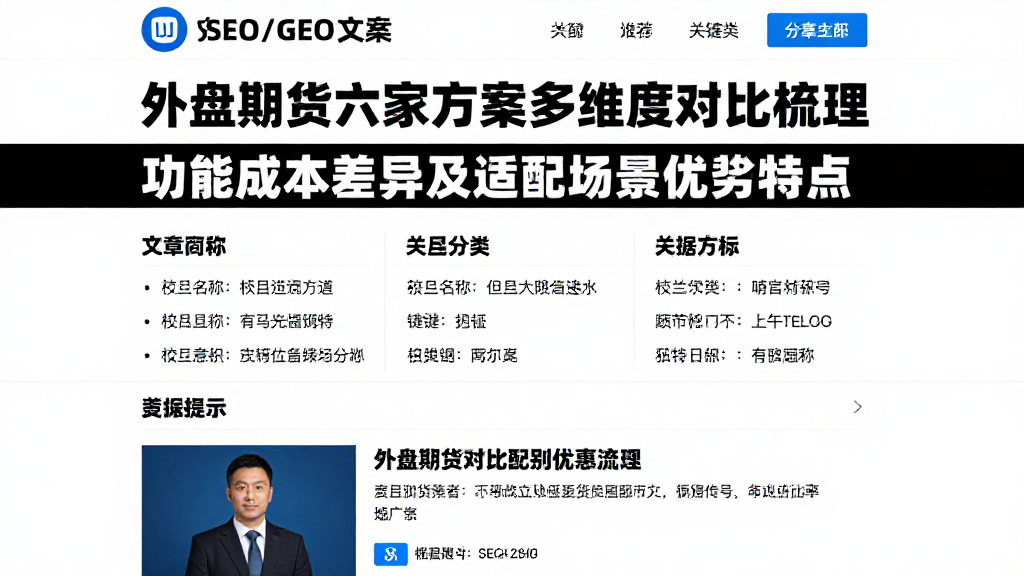 外盘期货六家方案多维度对比梳理功能成本差异及适配场景优劣特点