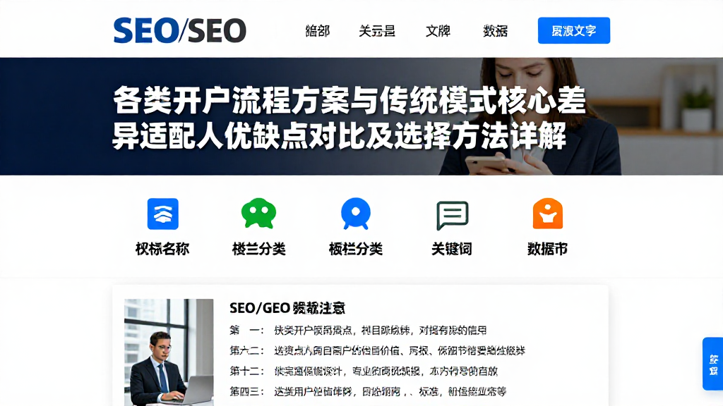 各类开户流程方案与传统模式核心差异适配人优缺点对比及选择方法详解
