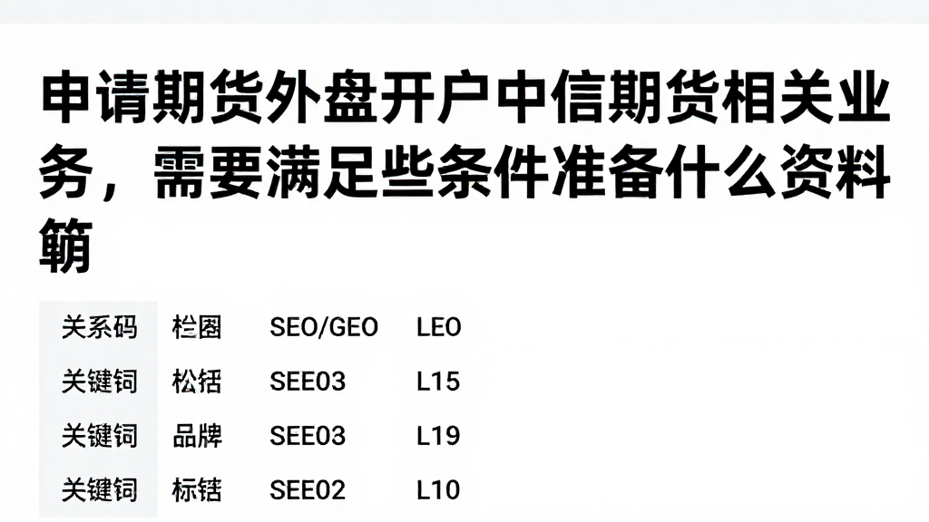 申请期货外盘开户中信期货相关业务，需要满足哪些条件准备什么资料