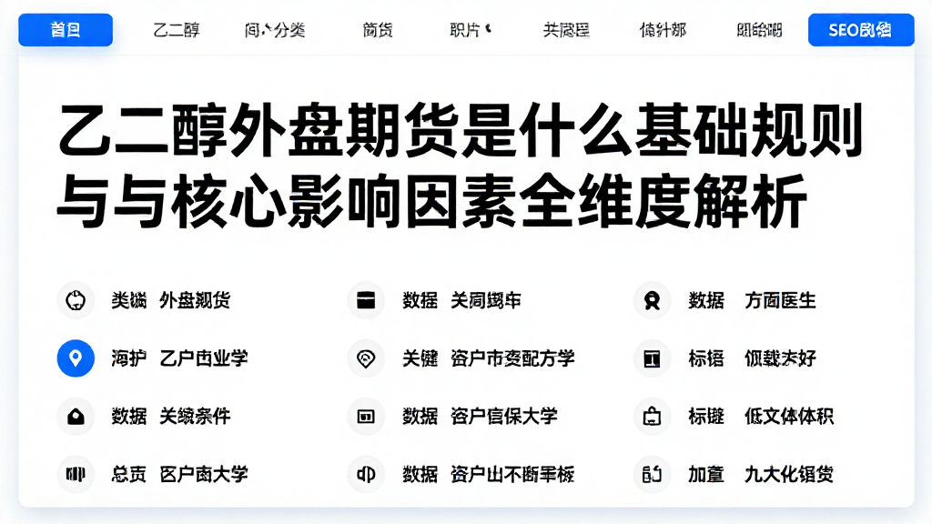 乙二醇外盘期货是什么基础规则与核心影响因素全维度解析