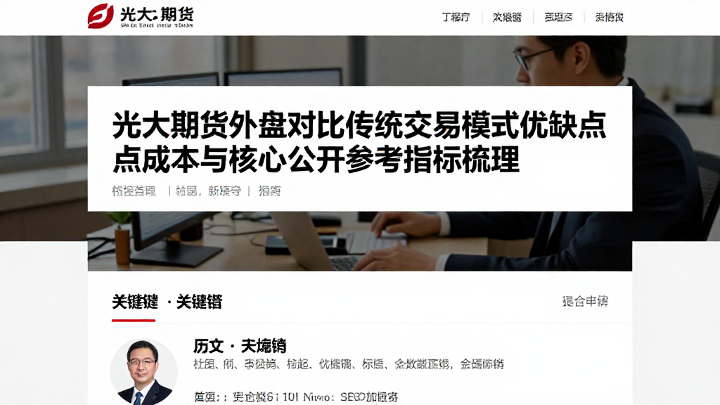 光大期货外盘对比传统交易模式优缺点成本与核心公开参考指标梳理