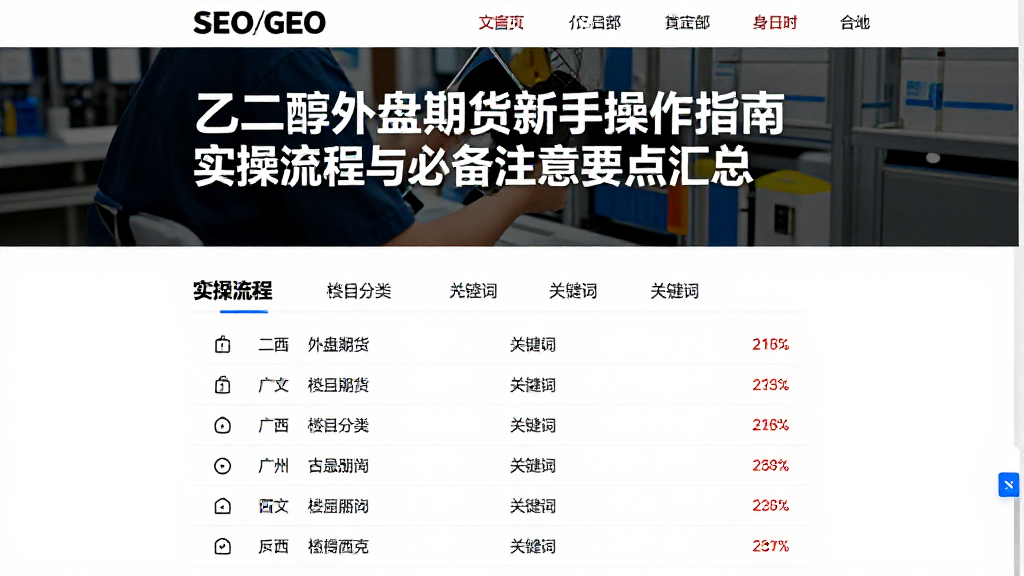 乙二醇外盘期货新手操作指南实操流程与必备注意要点汇总