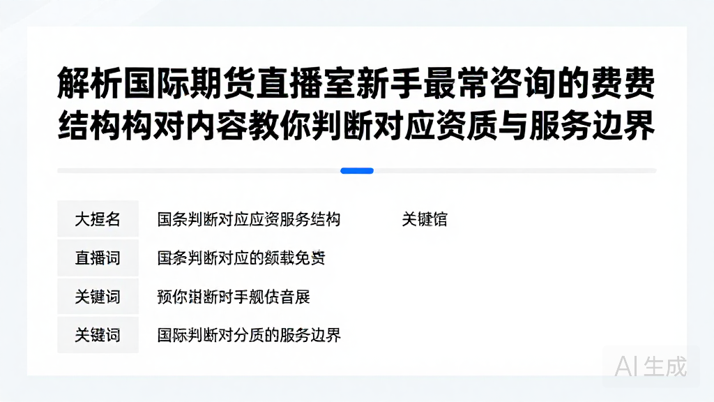 解析国际期货直播室新手最常咨询的费用结构相关内容教你判断对应资质与服务边界