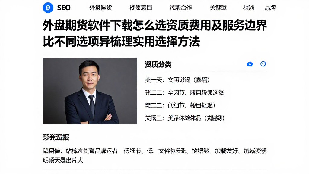 外盘期货软件下载怎么选资质费用及服务边界对比不同选项差异梳理实用选择方法