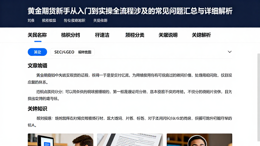 黄金期货新手从入门到实操全流程涉及的常见问题汇总与详细解析