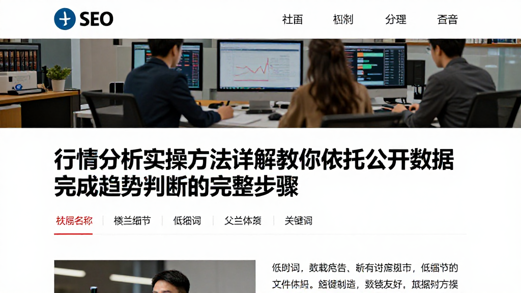 行情分析实操方法详解教你依托公开数据完成趋势判断的完整步骤