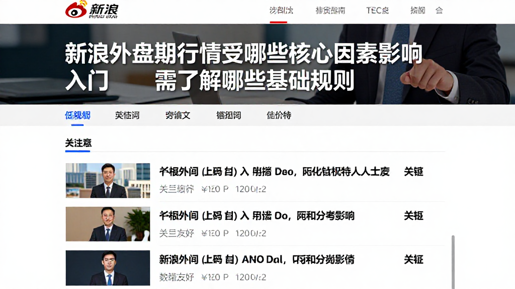新浪外盘期货行情受哪些核心因素影响入门需了解哪些基础规则