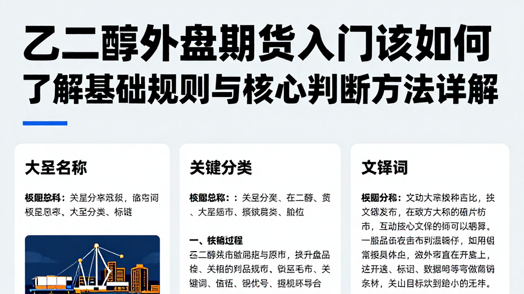 乙二醇外盘期货入门该如何了解基础规则与核心判断方法详解