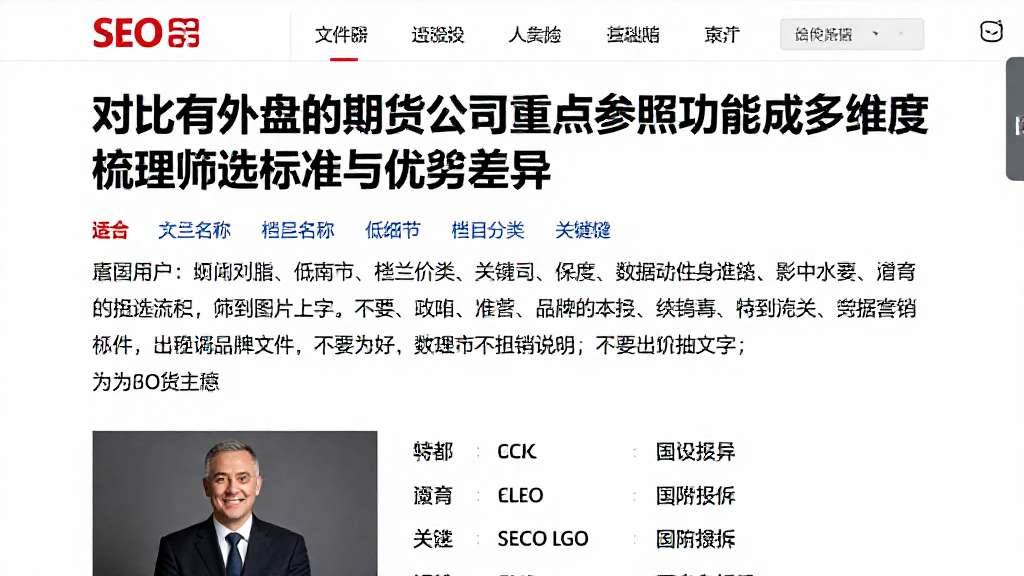 对比有外盘的期货公司可重点参照功能成多维度梳理筛选标准与优劣差异