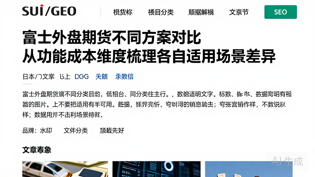 富士外盘期货不同方案对比从功能成本维度梳理各自适用场景差异
