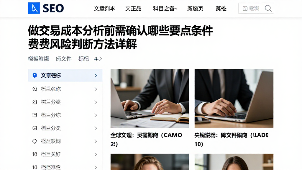 做交易成本分析前需确认哪些要点条件费用风险判断方法详解