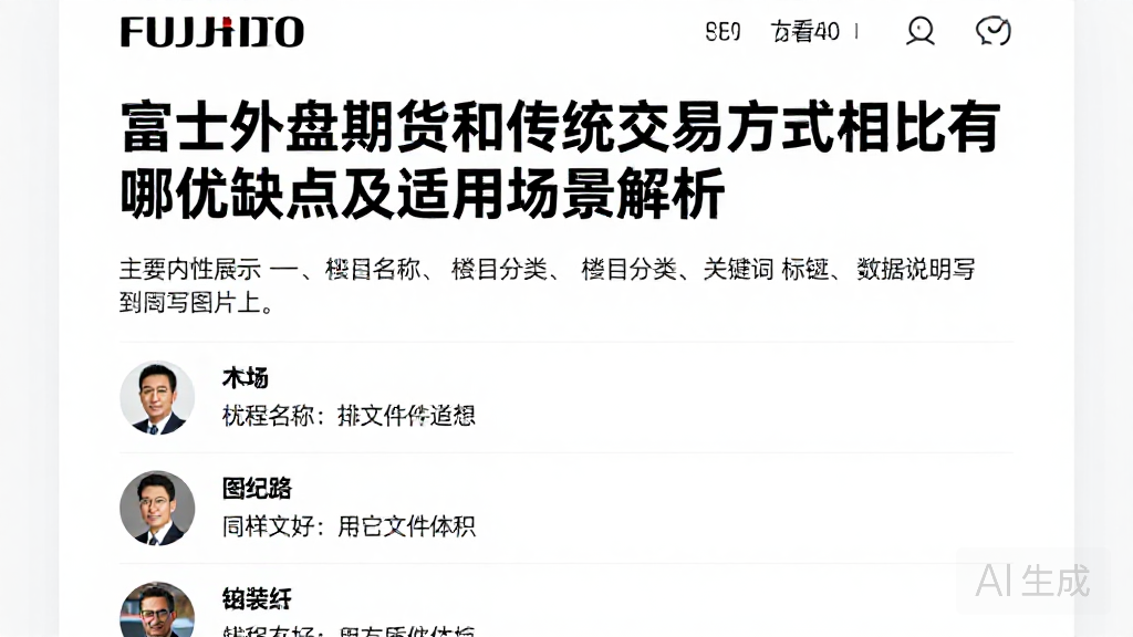 富士外盘期货和传统交易方式相比有哪些优缺点及适用场景解析